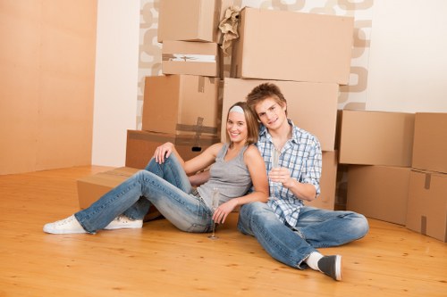Removal team preparing a flat move in West Kensington