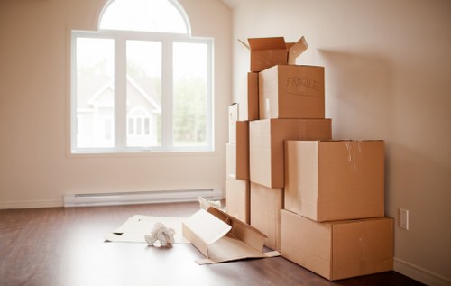 Student removal team handling boxes in West Kensington