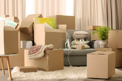 Local packing service organising household boxes in West Kensington